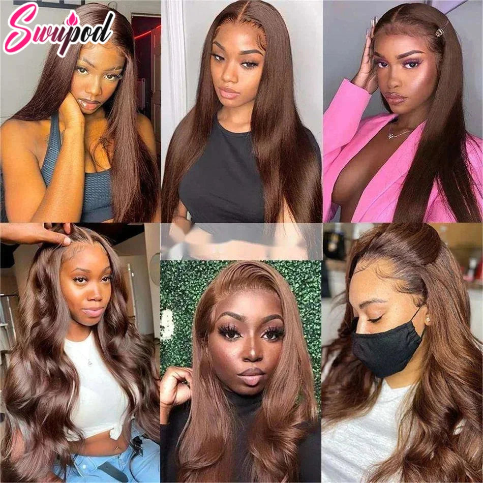Full Lace Frontal Human Hair Wig Dark Brown
