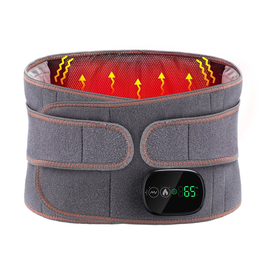 Heating Vibration Massager Belt, Red Light, Massage Lumbar Support