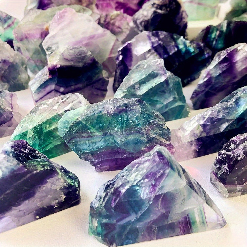 1.2 Lb Large Rough Fluorite Stone Raw Fluorite Crystal Stone Natural Rainbow Fluorite Purple Fluorite Green Fluorite Crystal Stone Mineral Specimen Gemstone Healing Crystals and Stones