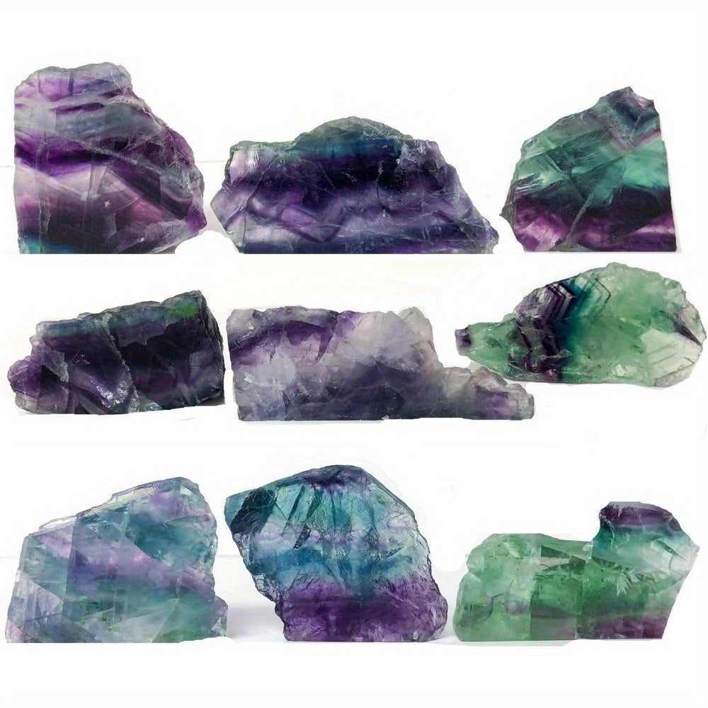 1.2 Lb Large Rough Fluorite Stone Raw Fluorite Crystal Stone Natural Rainbow Fluorite Purple Fluorite Green Fluorite Crystal Stone Mineral Specimen Gemstone Healing Crystals and Stones