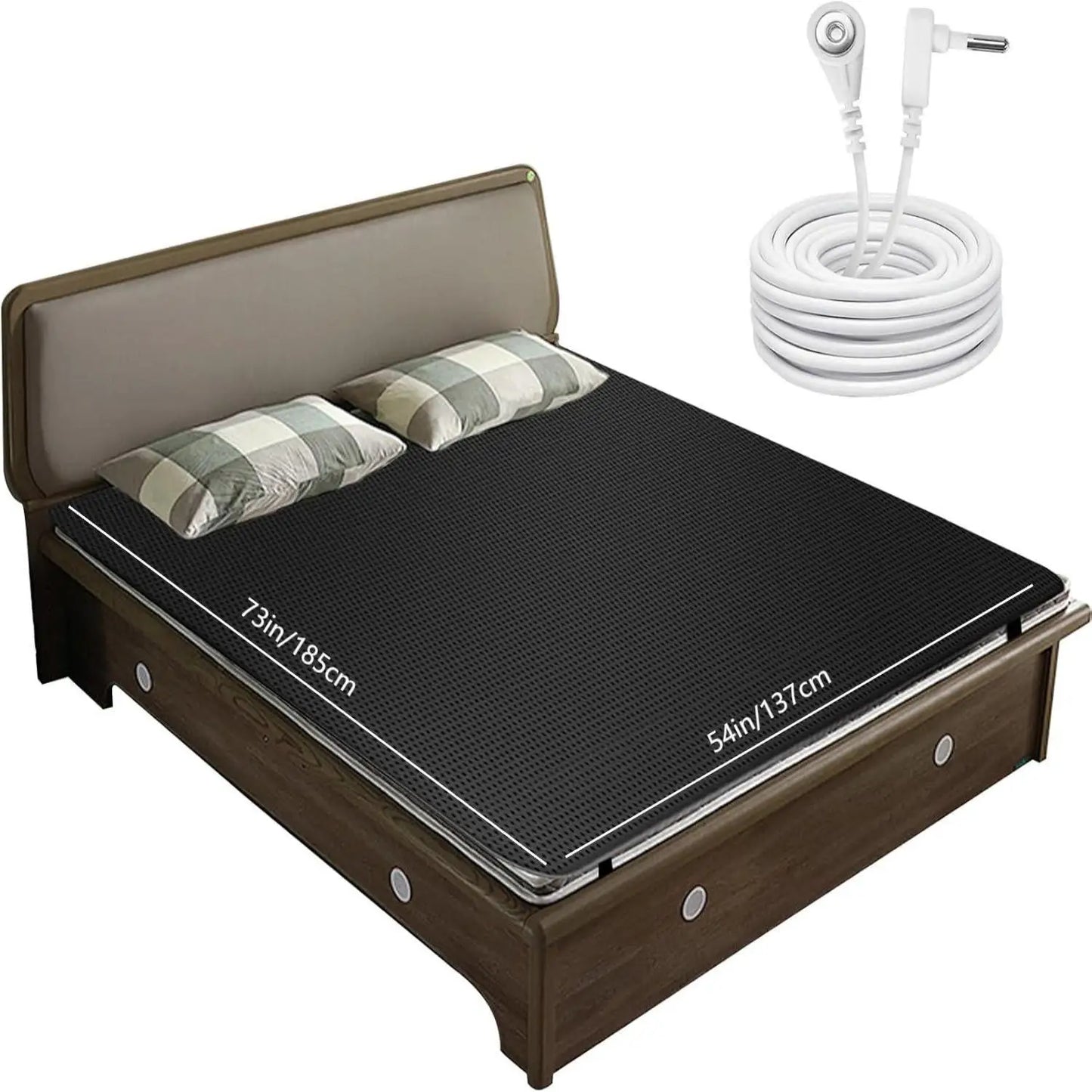 Grounding Sheet Combo,  100% Conductive Carbon Faux Leather Grounding Mat.