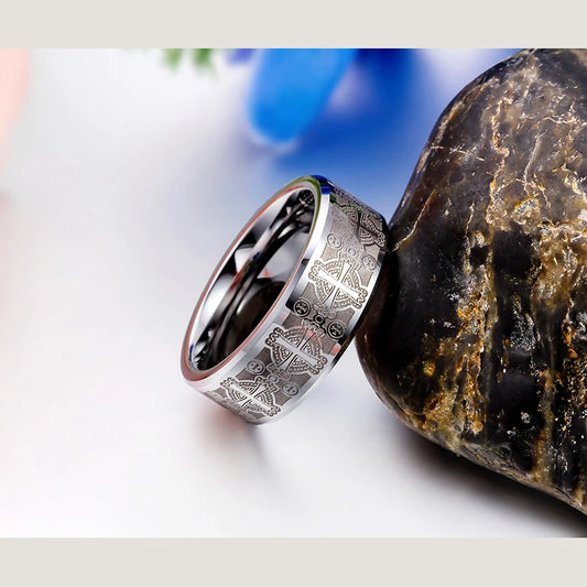 BONISKISS Tungsten 2020 Vintage Men's Ring 8mm
