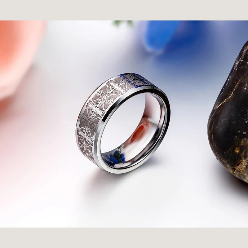 BONISKISS Tungsten 2020 Vintage Men's Ring 8mm