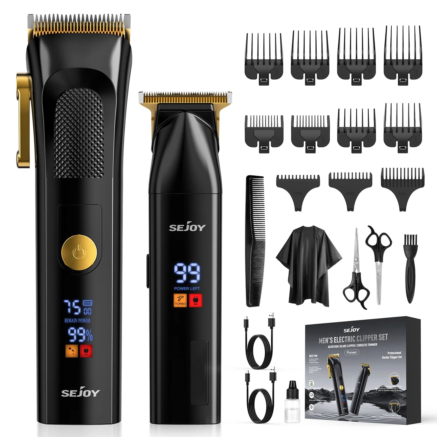 Sejoy Professional rechargeable Electric Hair Clippers Kits