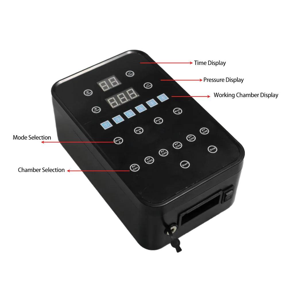 6 Chambers Air Compression Massage System Whole Body Massager Compression Pump Recovery Boots Foot Leg Massage Machine AirWrap