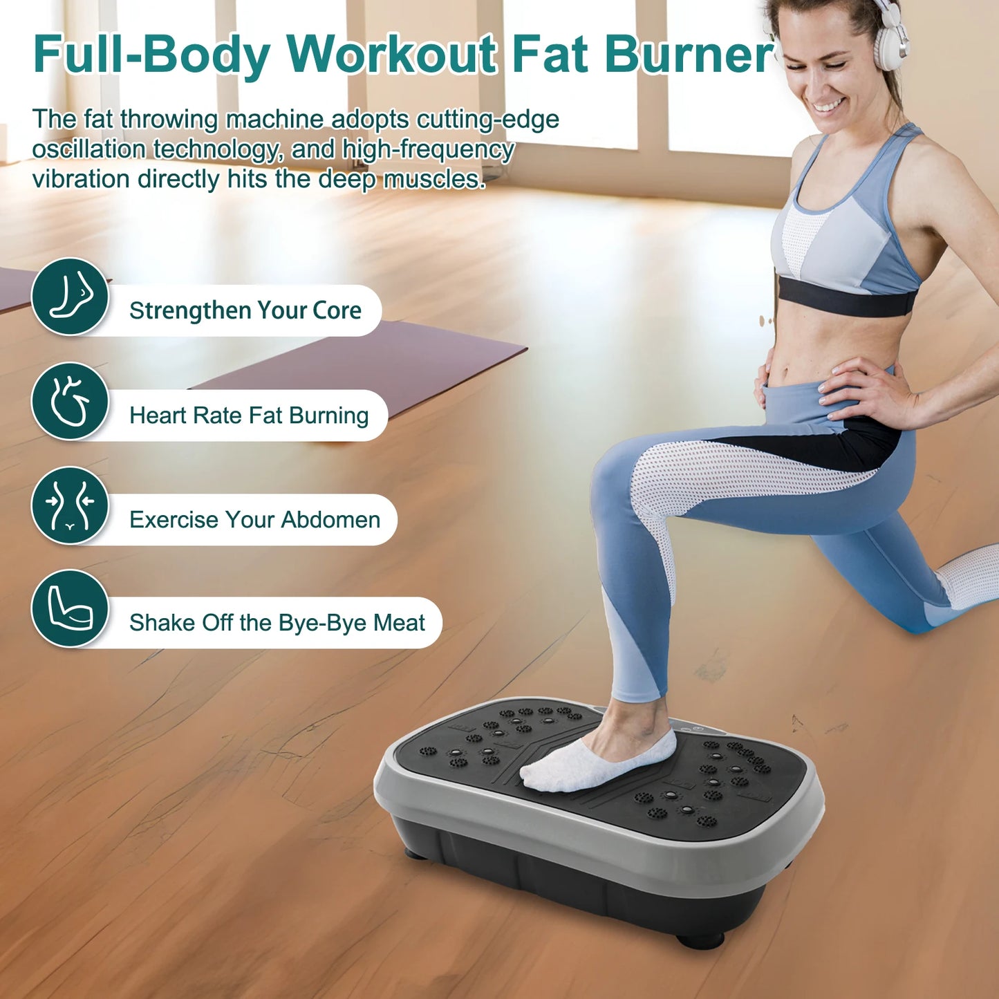 Vibration Plate Exercise Machine Fat-Burning whole Body Workout Portable Fitness Equipment