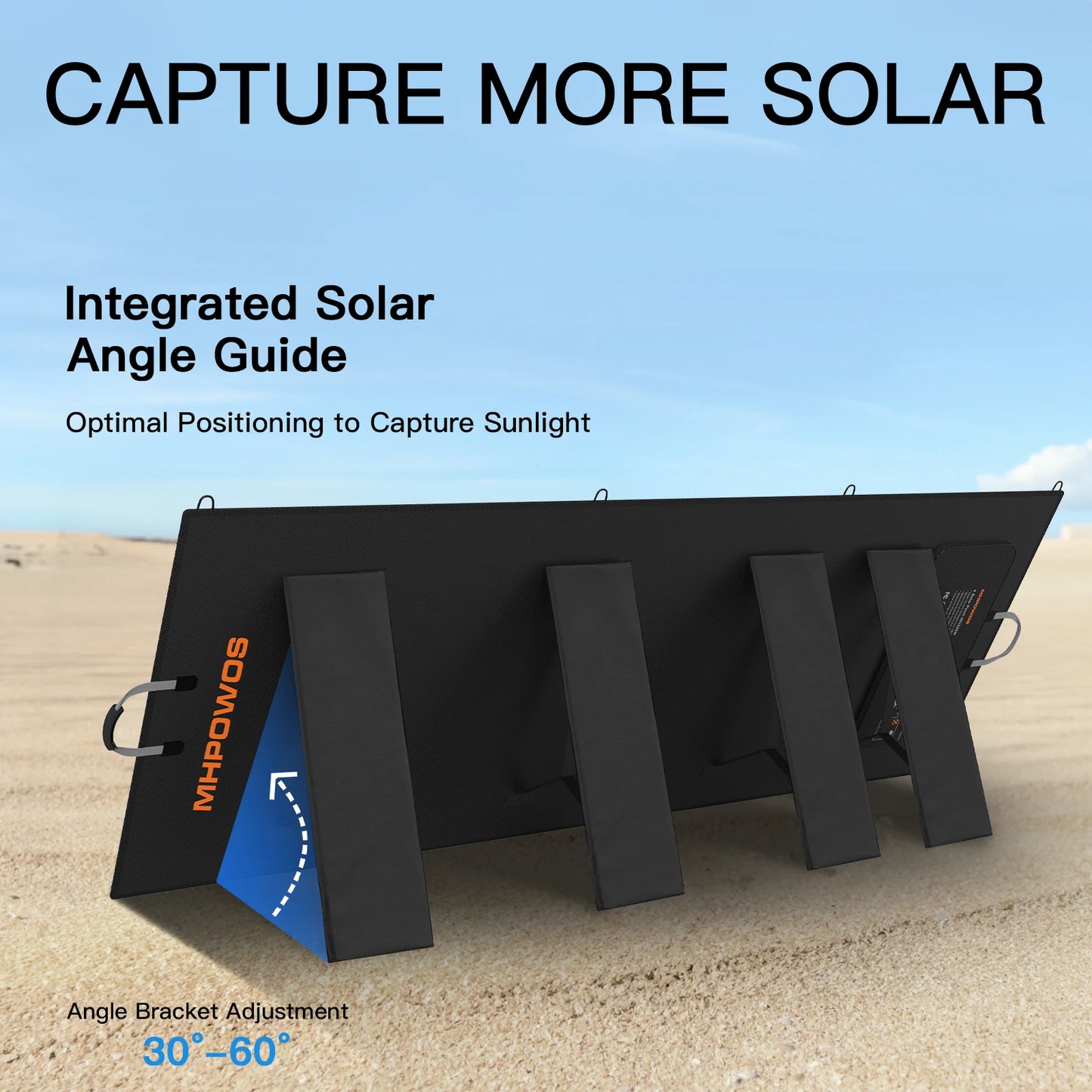 MHPOWOS 400W Portable Solar Panel, Lightweight Foldable  with an Adjustable Kickstand