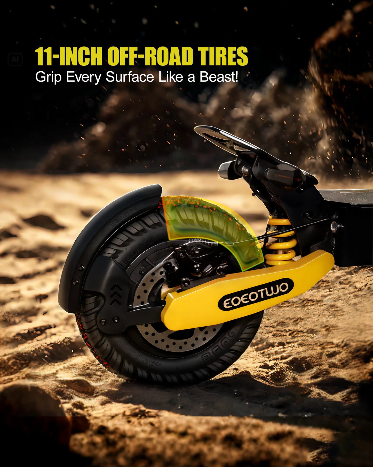 Electric Scooter Adults 1200W Motor 48V13/23AH Lithium Battery E Scooters Dual Spring Absorbers 11'' Off-Road Tires Scooter