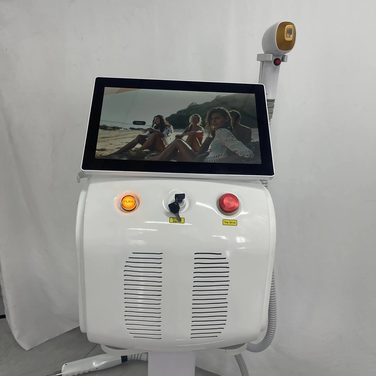 Portable High Power Ice Cooling Triple Laser  Hair Removal Machine