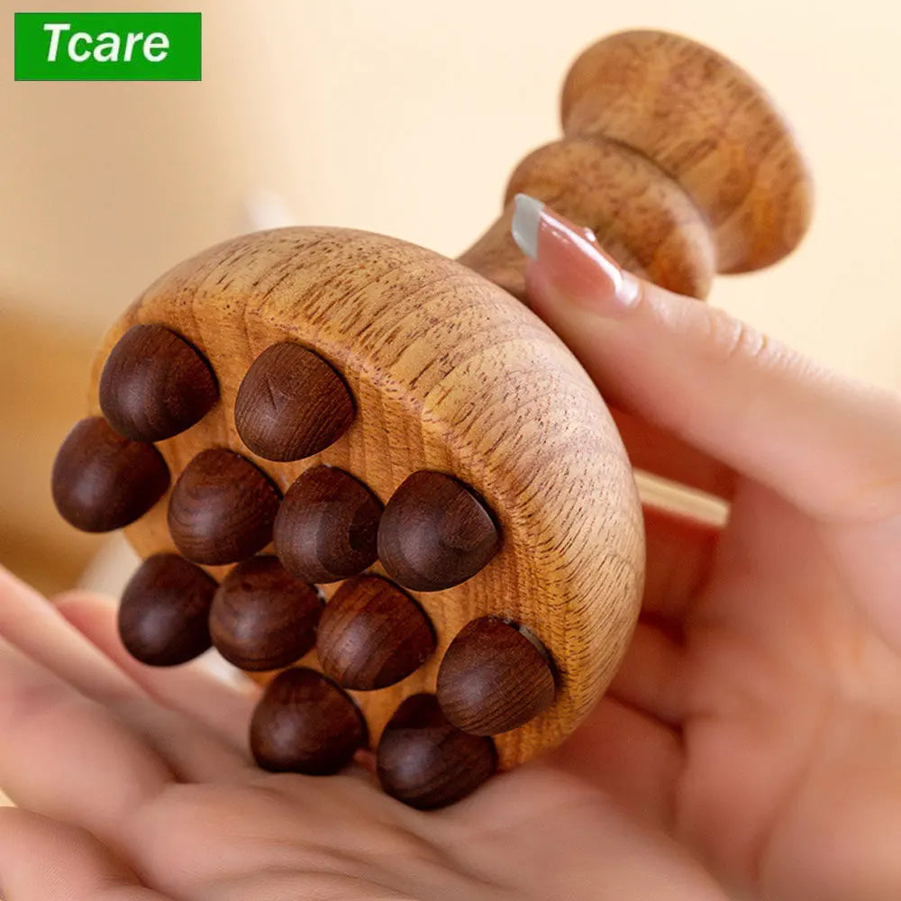 Wooden Mushroom Lymphatic Drainage Massager, Deep Tissue, Tools for Body Shaping