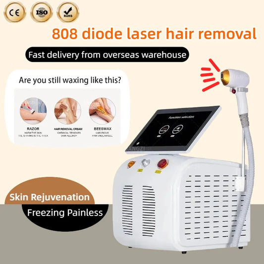 Portable High Power Ice Cooling Triple Laser  Hair Removal Machine