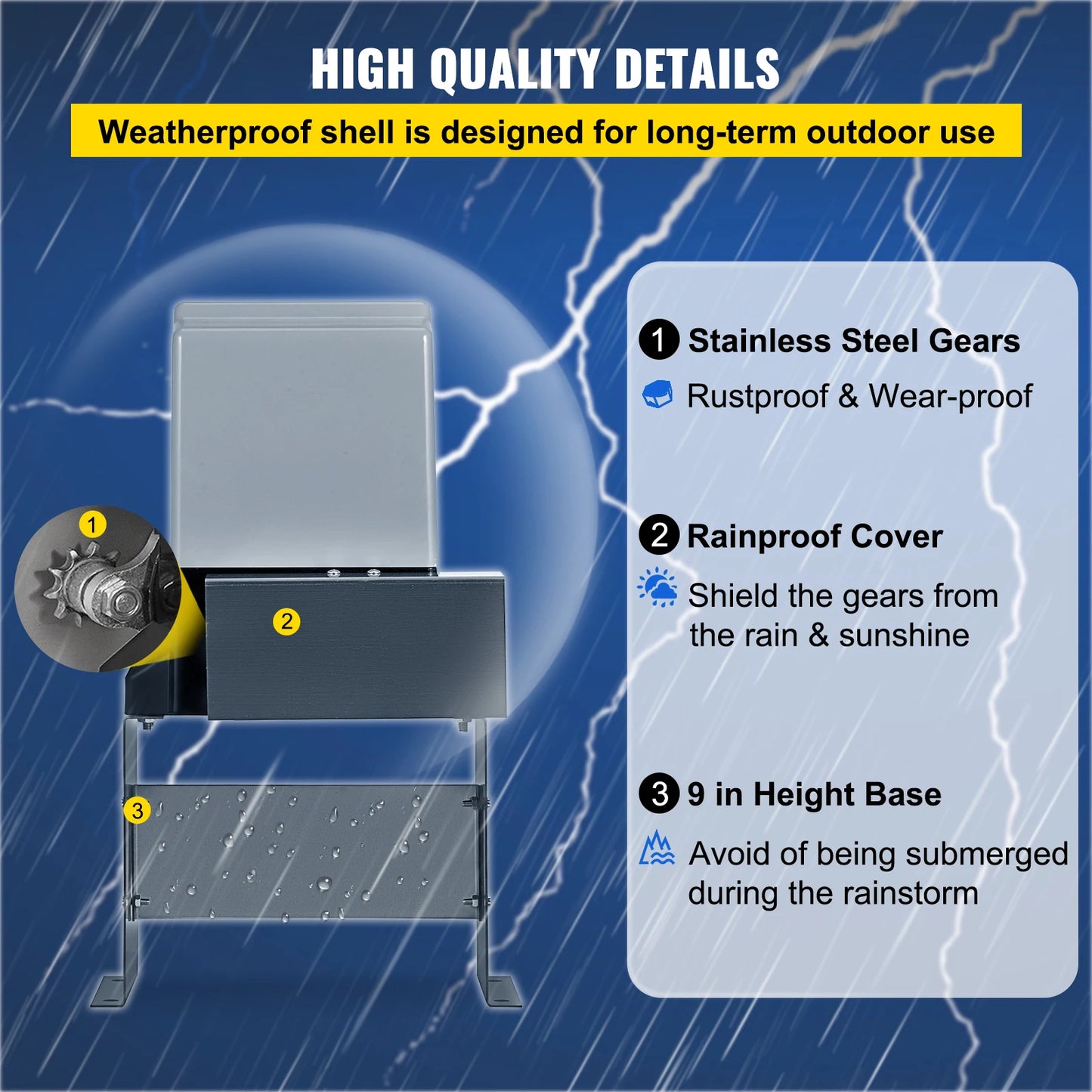 SucceBuy Sliding Gate Opener Electric Operator AC600 1400 lbs with 2 Remote Controllers Move Speed 43 ft Per Min Basic Model