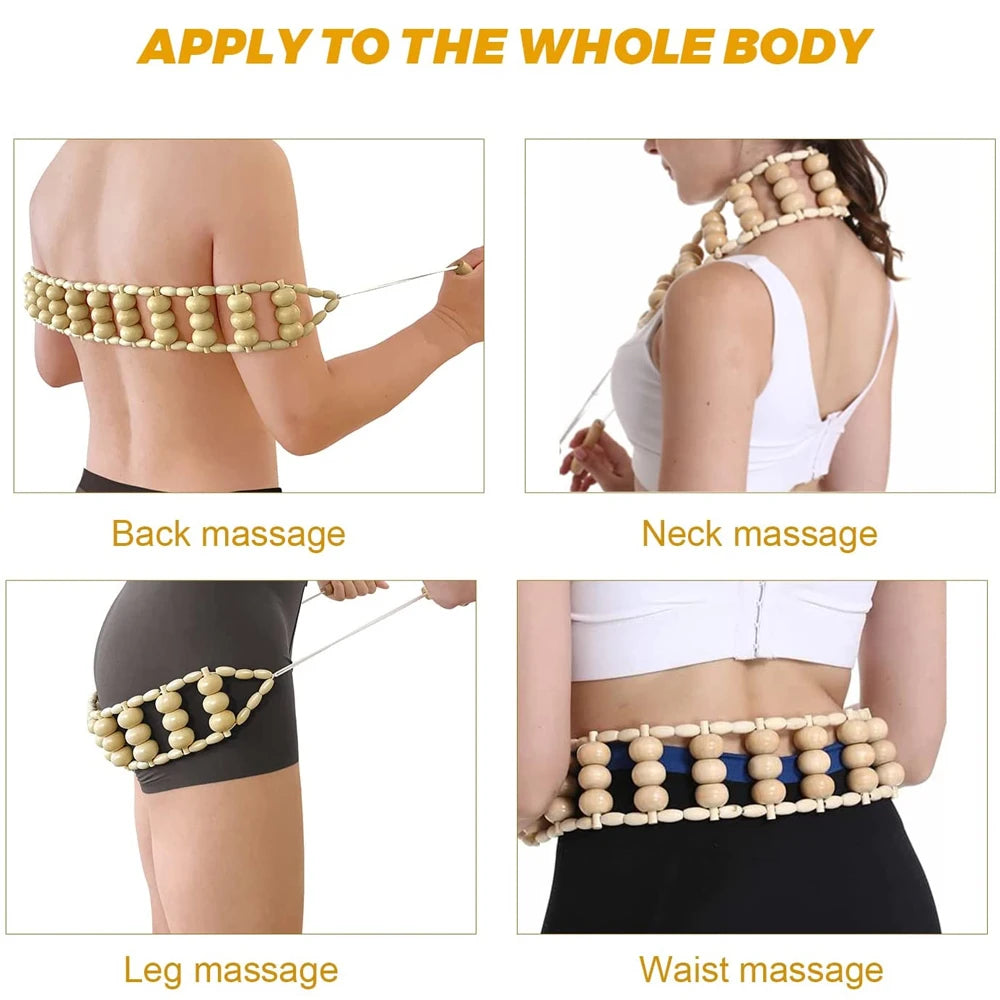 Wooden Therapy Cellulite Massage Tools, For Neck ,Leg ,and Back Pain Relief