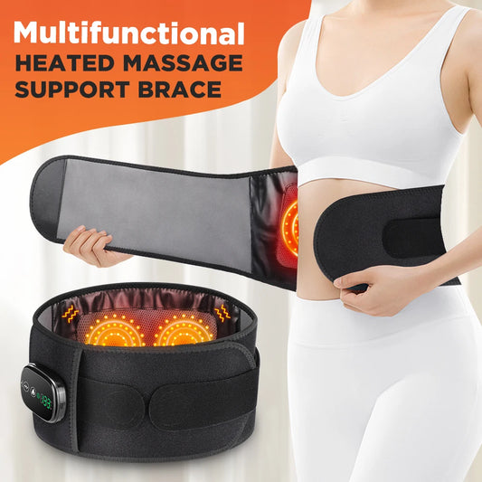 Heating Vibration Massager Belt, Red Light, Massage Lumbar Support