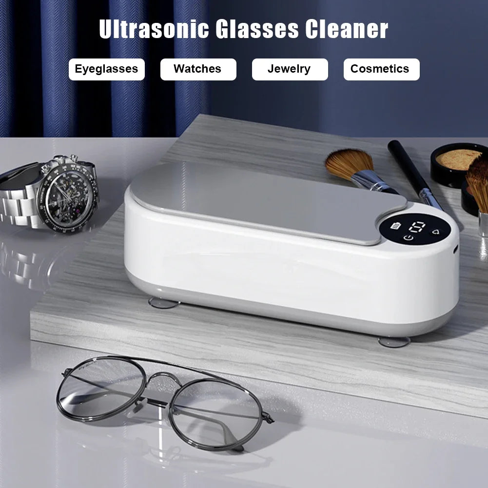 Ultrasonic Jewelry Cleaner Machine Portable Glasses Cleaner Eyeglass Washing Tool USB Rechargeable for Retainer Eyeglass Watches

Ultrasonic jewelry Cleaner