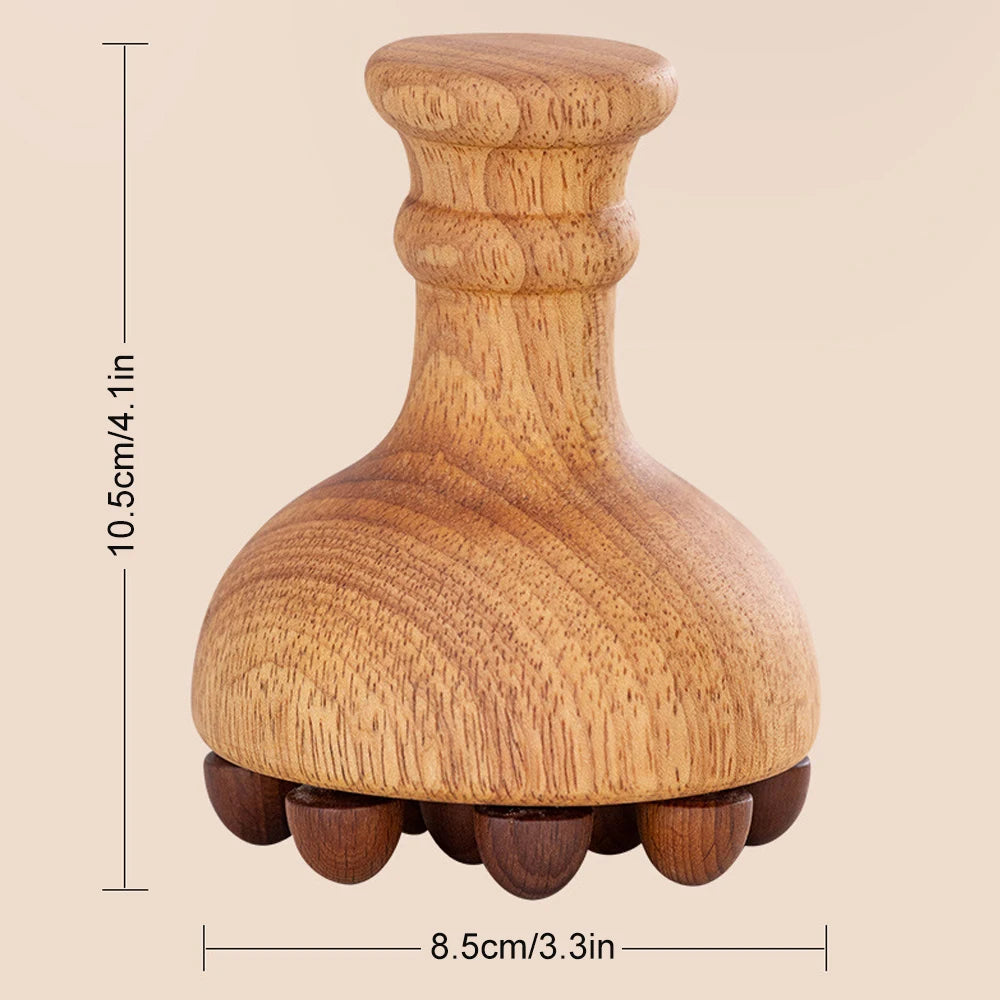 Wooden Mushroom Lymphatic Drainage Massager, Deep Tissue, Tools for Body Shaping