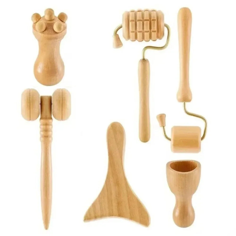 New 6/7/8Pcs/Set Wooden Facial Massage Tools,