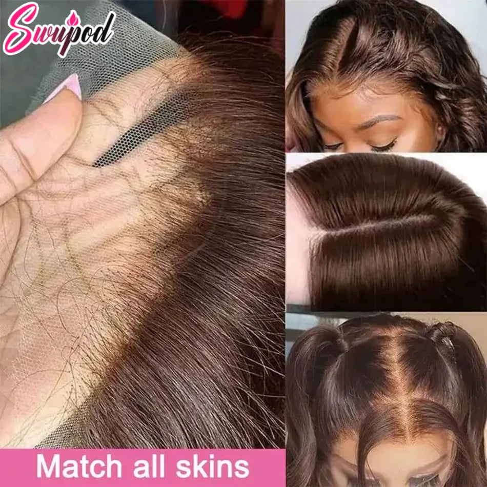 Full Lace Frontal Human Hair Wig Dark Brown