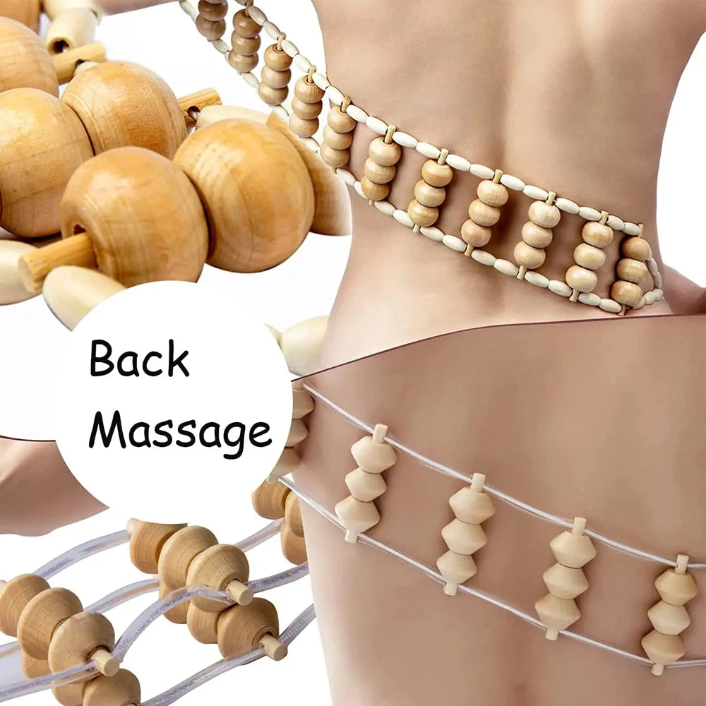 Wooden Therapy Cellulite Massage Tools, For Neck ,Leg ,and Back Pain Relief