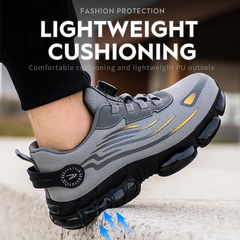 Breathable lace-free soft sole comfortable anti-smash anti-puncture  shoes