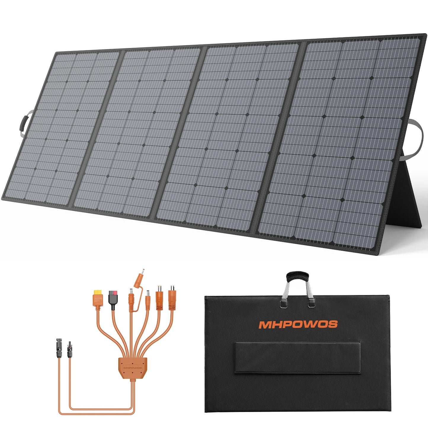 MHPOWOS 400W Portable Solar Panel, Lightweight Foldable  with an Adjustable Kickstand