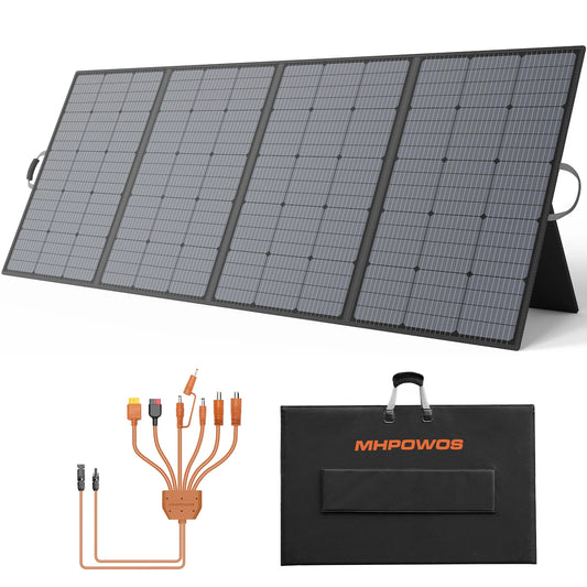 MHPOWOS 400W Portable Solar Panel, Lightweight Foldable  with an Adjustable Kickstand