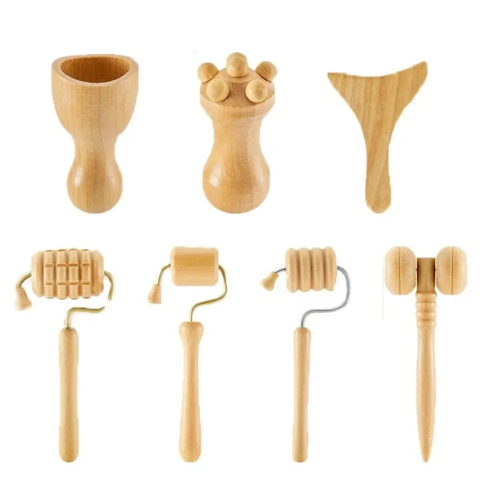 New 6/7/8Pcs/Set Wooden Facial Massage Tools,