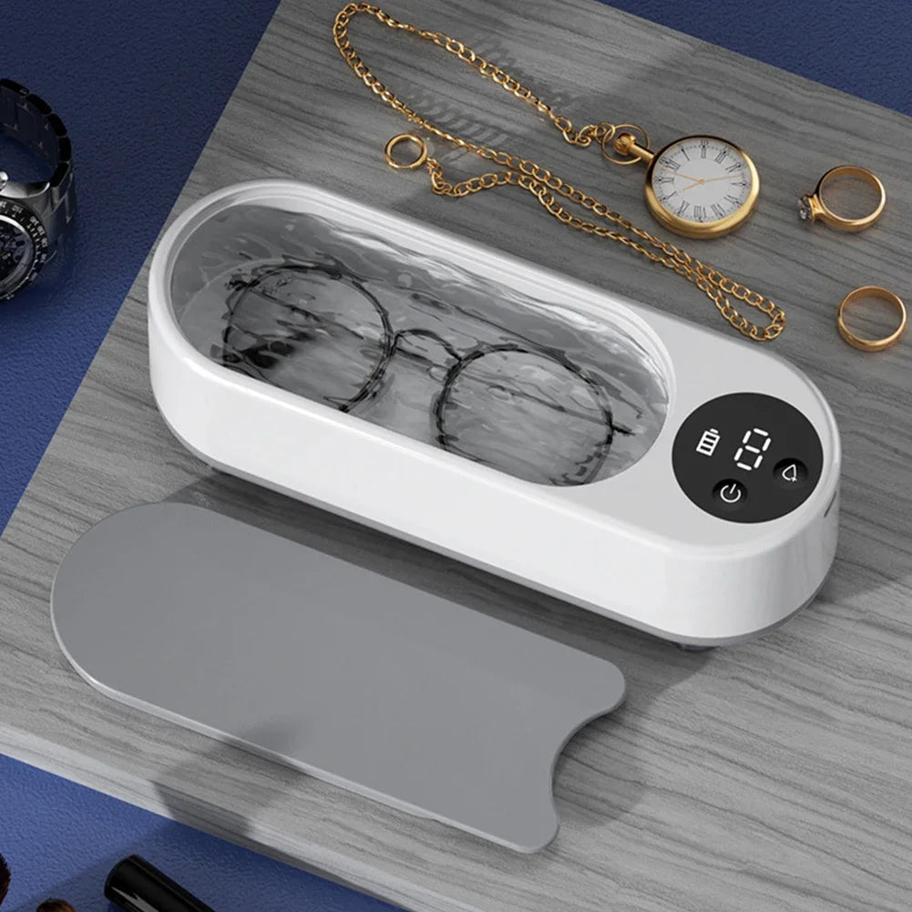 Ultrasonic Jewelry Cleaner Machine Portable Glasses Cleaner Eyeglass Washing Tool USB Rechargeable for Retainer Eyeglass Watches

Ultrasonic jewelry Cleaner