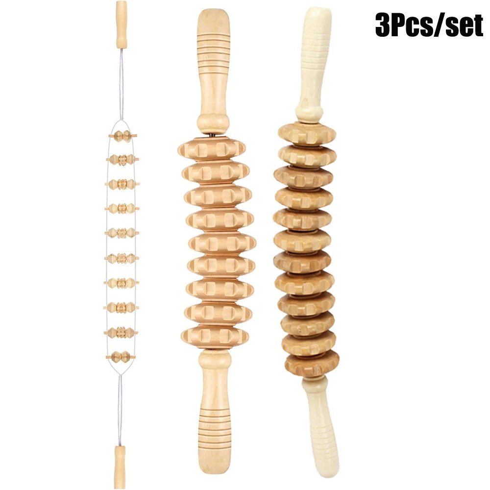 Wooden Therapy Cellulite Massage Tools, For Neck ,Leg ,and Back Pain Relief