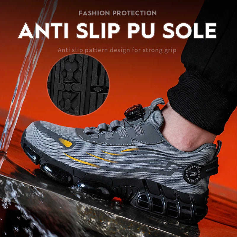 Breathable lace-free soft sole comfortable anti-smash anti-puncture  shoes