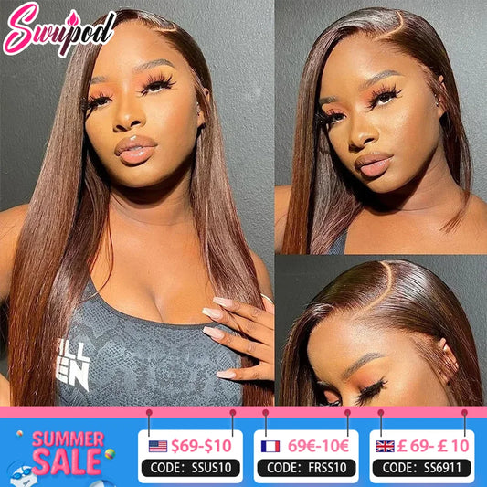 Full Lace Frontal Human Hair Wig Dark Brown